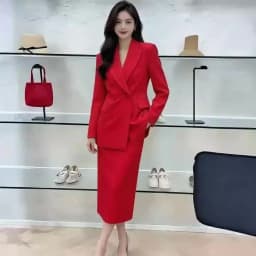 White Blazers Suits Set For Women 2026 New Spring Autumn Temperament Professional Formal Suit + Skirts 2PCS Ladies Outfits