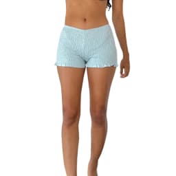 Women Frilly Ruffle Micro Bloomers Shorts Y2k Low Rise Smocked Mini Shorts Coquette Boxer Pj Shorts