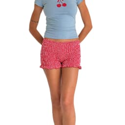 Women Frilly Ruffle Micro Bloomers Shorts Y2k Low Rise Smocked Mini Shorts Coquette Boxer Pj Shorts