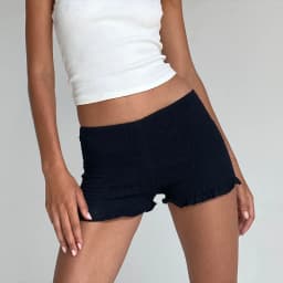 Women Frilly Ruffle Micro Bloomers Shorts Y2k Low Rise Smocked Mini Shorts Coquette Boxer Pj Shorts