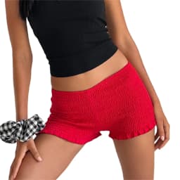 Women Frilly Ruffle Micro Bloomers Shorts Y2k Low Rise Smocked Mini Shorts Coquette Boxer Pj Shorts