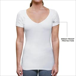 Round Neck Sweat Proof Undershirt Natural Eco-Friendly Anti Perspiration T Shirt Resilient Sweatsuit Women Top Female Clothing