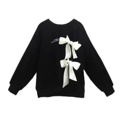 New Sweet Bandage Hoodies Oversized Women Autumn O-Neck Long Sleeve Tops Kawaii Bow Pullover Sweatshirts Woman