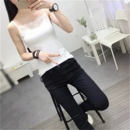 Camisole for Women Fashion Spaghetti Strap for Tank Tops Summer Lace Cami Crop Tops Solid Basic Sling Sleeveless T-shirt