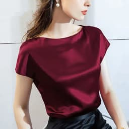 2026 Summer Basic Solid Women's Acetate satin Shirts boat neck Short Sleeve Tees Tops Satin Silk Elegant blouses plus size