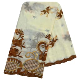 African Women Scarfs 2024 Fashion Hot Sale Big Circle Design Big Embrodiery Cotton Big Size Muslim Scarf for Shawls Pashmina