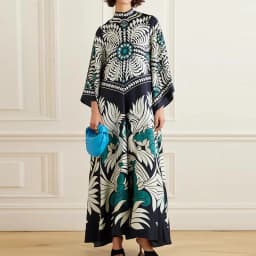 Stand Collar Elegant Lady Printing Dress Casual High Waist Long Sleeve Party Dress Women Spring Summer Loose Streetwear Dress