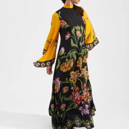 Stand Collar Elegant Lady Printing Dress Casual High Waist Long Sleeve Party Dress Women Spring Summer Loose Streetwear Dress