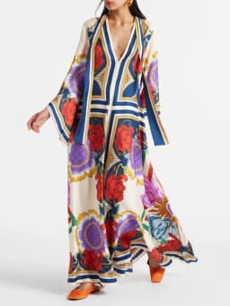 Stand Collar Elegant Lady Printing Dress Casual High Waist Long Sleeve Party Dress Women Spring Summer Loose Streetwear Dress