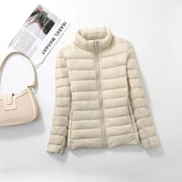 Women Short Puffer Jacket 2025 New Fashion Stand Collar Lightweight Water-Resistant Packable Female Down Parka Casual Coat