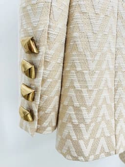 HIGH STREET Newest Fashion 2026 Designer Suit Set Women's Monogram Jacquard Blazer Pants Set 2pcs
