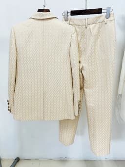 HIGH STREET Newest Fashion 2026 Designer Suit Set Women's Monogram Jacquard Blazer Pants Set 2pcs