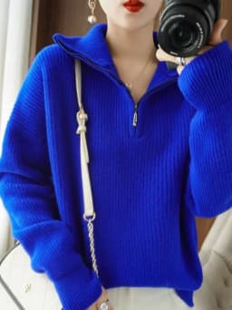 Winter Women's Turtleneck Knitted Fashion Zippers Sweaters Oversized Solid Gray Black Casual Long Sleeve Pullovers for Women