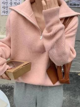 Winter Women's Turtleneck Knitted Fashion Zippers Sweaters Oversized Solid Gray Black Casual Long Sleeve Pullovers for Women