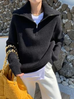 Winter Women's Turtleneck Knitted Fashion Zippers Sweaters Oversized Solid Gray Black Casual Long Sleeve Pullovers for Women