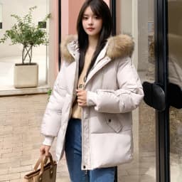 Winter Parkas Women 2025 Casual Hooded Thick Warm Padded Jacket Coats Female With Fur Collar Down Outwear Chaquetas Parkas Mujer