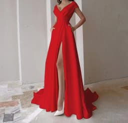 Womans Clothing Spring 2024 New Sweet and Fresh Solid V-Neck Princess Sleeve Dresses Y2k Fashion Versatile Long Skirt for Female