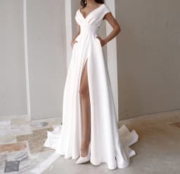Womans Clothing Spring 2024 New Sweet and Fresh Solid V-Neck Princess Sleeve Dresses Y2k Fashion Versatile Long Skirt for Female
