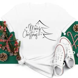 Women Christmas Santa Hat Print Black T Shirt Christmas Xmas Gifts Women's Top Tees Tshirt Harajuku Fashion New Year T-shirt