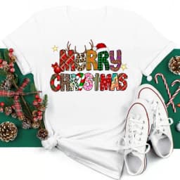 Women Christmas Santa Hat Print Black T Shirt Christmas Xmas Gifts Women's Top Tees Tshirt Harajuku Fashion New Year T-shirt