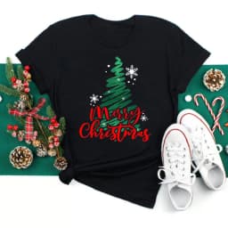 Women Christmas Santa Hat Print Black T Shirt Christmas Xmas Gifts Women's Top Tees Tshirt Harajuku Fashion New Year T-shirt