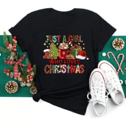 Women Christmas Santa Hat Print Black T Shirt Christmas Xmas Gifts Women's Top Tees Tshirt Harajuku Fashion New Year T-shirt