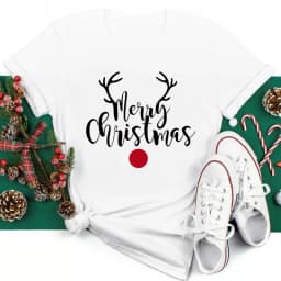 Women Christmas Santa Hat Print Black T Shirt Christmas Xmas Gifts Women's Top Tees Tshirt Harajuku Fashion New Year T-shirt