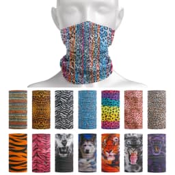 Animal Printed Neck Gaiter Bandana Leopard Pattern Tube Scarf for Women Men Headband for Cycling Hunting Hiking Camping Biking