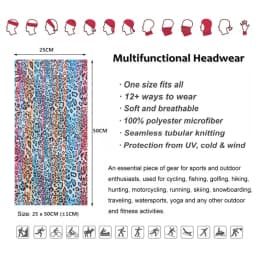 Animal Printed Neck Gaiter Bandana Leopard Pattern Tube Scarf for Women Men Headband for Cycling Hunting Hiking Camping Biking