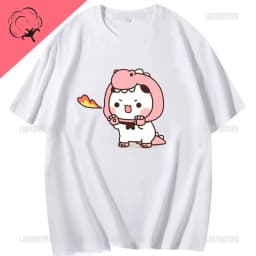 Kawaii Bubu Dudu Tshirt for Girl Cartoon Panda Bear Tee Women Clothing Men Summer Casual Tshirt Thirt Shirt Femme Cotton Tops