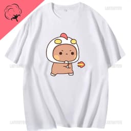 Kawaii Bubu Dudu Tshirt for Girl Cartoon Panda Bear Tee Women Clothing Men Summer Casual Tshirt Thirt Shirt Femme Cotton Tops