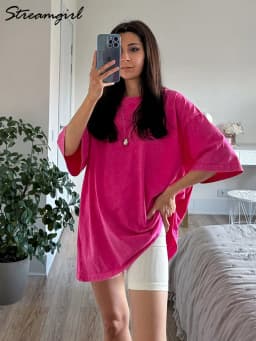 Washed Vintage Oversized T-shirts Women Cotton Top Summer Clothes Women Short Sleeve Tee Women's Oversize T Shirts For Woman