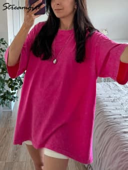 Washed Vintage Oversized T-shirts Women Cotton Top Summer Clothes Women Short Sleeve Tee Women's Oversize T Shirts For Woman