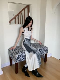 CHEERART Cut Out White Designer Long Dress For Women 2023 Sleeveless A Line Tunics Bodycon Midi Dress Summer Aesthetic Clothes