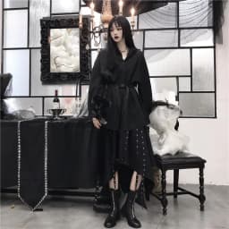 Women's Steampunk Gothic Vintage Victorian Gypsy Hippie Party Skirt Harajuku Black Y2k Cosplay Punk Skirt