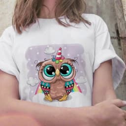 Summer Cute Owl Animal Fashion Cute Casual Couple Short Sleeve T-shirt Women oversized t shirt aesthetic tops