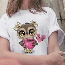 Summer Cute Owl Animal Fashion Cute Casual Couple Short Sleeve T-shirt Women oversized t shirt aesthetic tops
