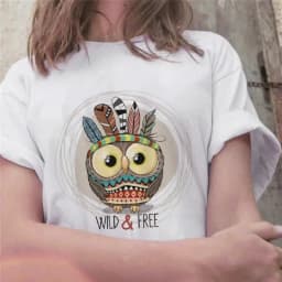 Summer Cute Owl Animal Fashion Cute Casual Couple Short Sleeve T-shirt Women oversized t shirt aesthetic tops