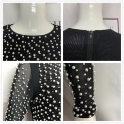 Sexy Beading Fashion Top Women Long Sleeve Clothes Club Party Sexy Mesh Vintage Elegant Tops