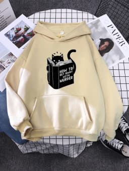 Hoody Little Black Cat And Knife Sweatshirt With Hooded Woman Oversized Aesthetic Hoodie Womens Winter Female Cats Hoodies