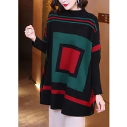 Half Turtleneck Knitted Wool Sweater Women's Pullover Autumn And Winter New Temperament Fashion Loose Sweater Jacquar Pullover