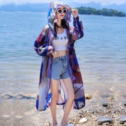 Summer Women's Sun Protection Clothing New UV Protection Jacket Breathable Thin Korean Mid Length Coat Outdoor Active Clothing