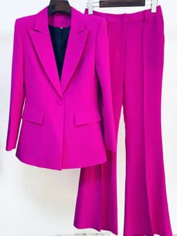 HIGH STREET Newest 2026 Runway Designer Suit Set Women's Single Button Blazer Flare Pants Suit
