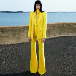 HIGH STREET Newest 2026 Runway Designer Suit Set Women's Single Button Blazer Flare Pants Suit