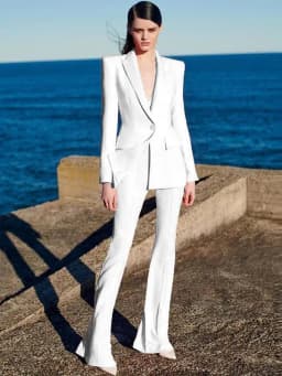 HIGH STREET Newest 2026 Runway Designer Suit Set Women's Single Button Blazer Flare Pants Suit