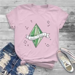 Eva Women Shirts The Sims 4 Business Simulation Game Oversized T-shirt Goth Vintage Female Blusas