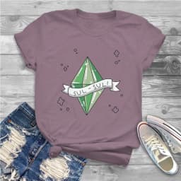 Eva Women Shirts The Sims 4 Business Simulation Game Oversized T-shirt Goth Vintage Female Blusas