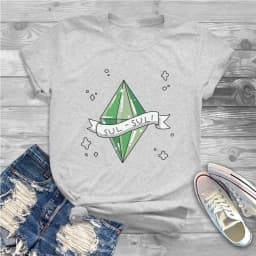 Eva Women Shirts The Sims 4 Business Simulation Game Oversized T-shirt Goth Vintage Female Blusas