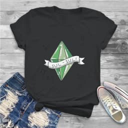 Eva Women Shirts The Sims 4 Business Simulation Game Oversized T-shirt Goth Vintage Female Blusas