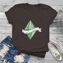 Eva Women Shirts The Sims 4 Business Simulation Game Oversized T-shirt Goth Vintage Female Blusas